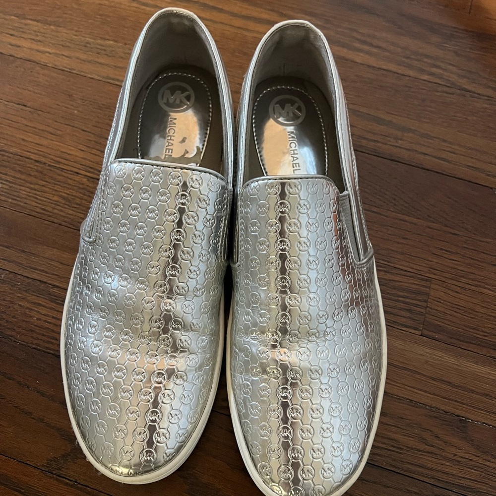 Michael Kors slip on sneakers silver metallic